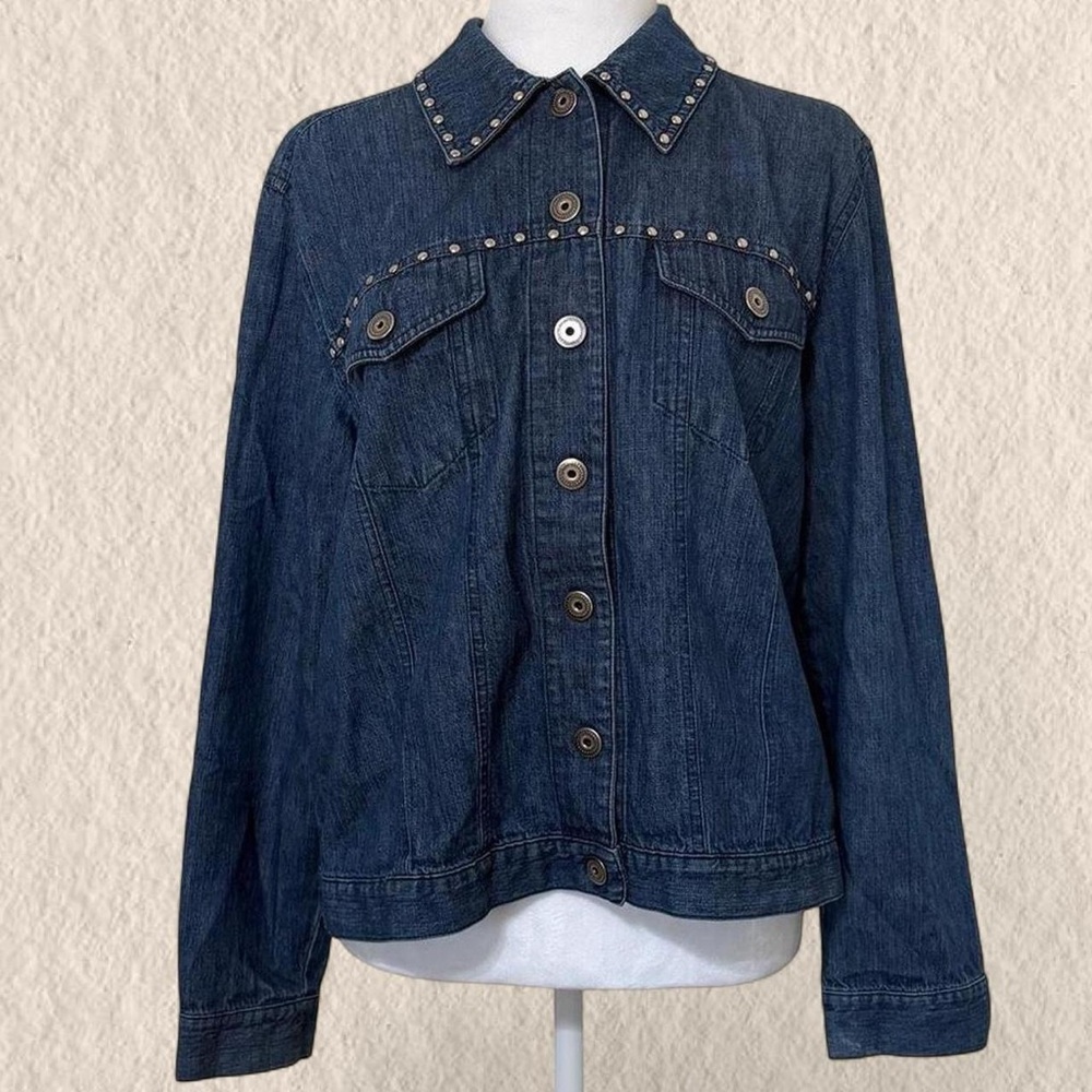 Josephine Chaus Studded Blue Jean Jacket